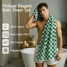 REDKISS multicolor checkered towels ready for gym, dorm, or beach trips