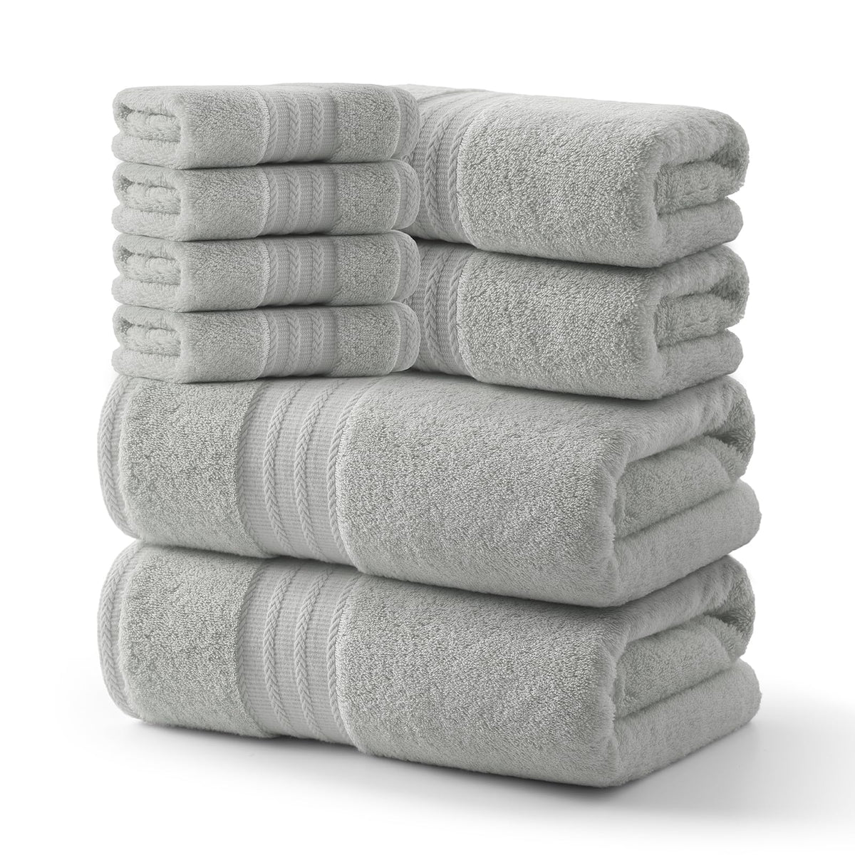 Redkiss grey bath towels show plush, quick-dry quality