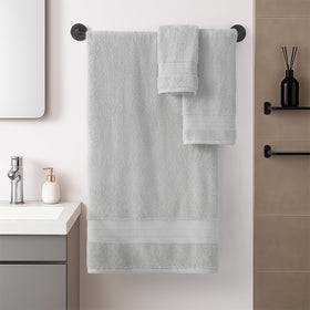 Redkiss grey hand towels displaying soft, lint-free texture