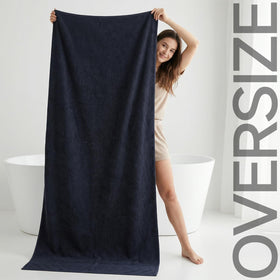 redkiss jumbo bath sheet wrapped around the body for oversized comfort