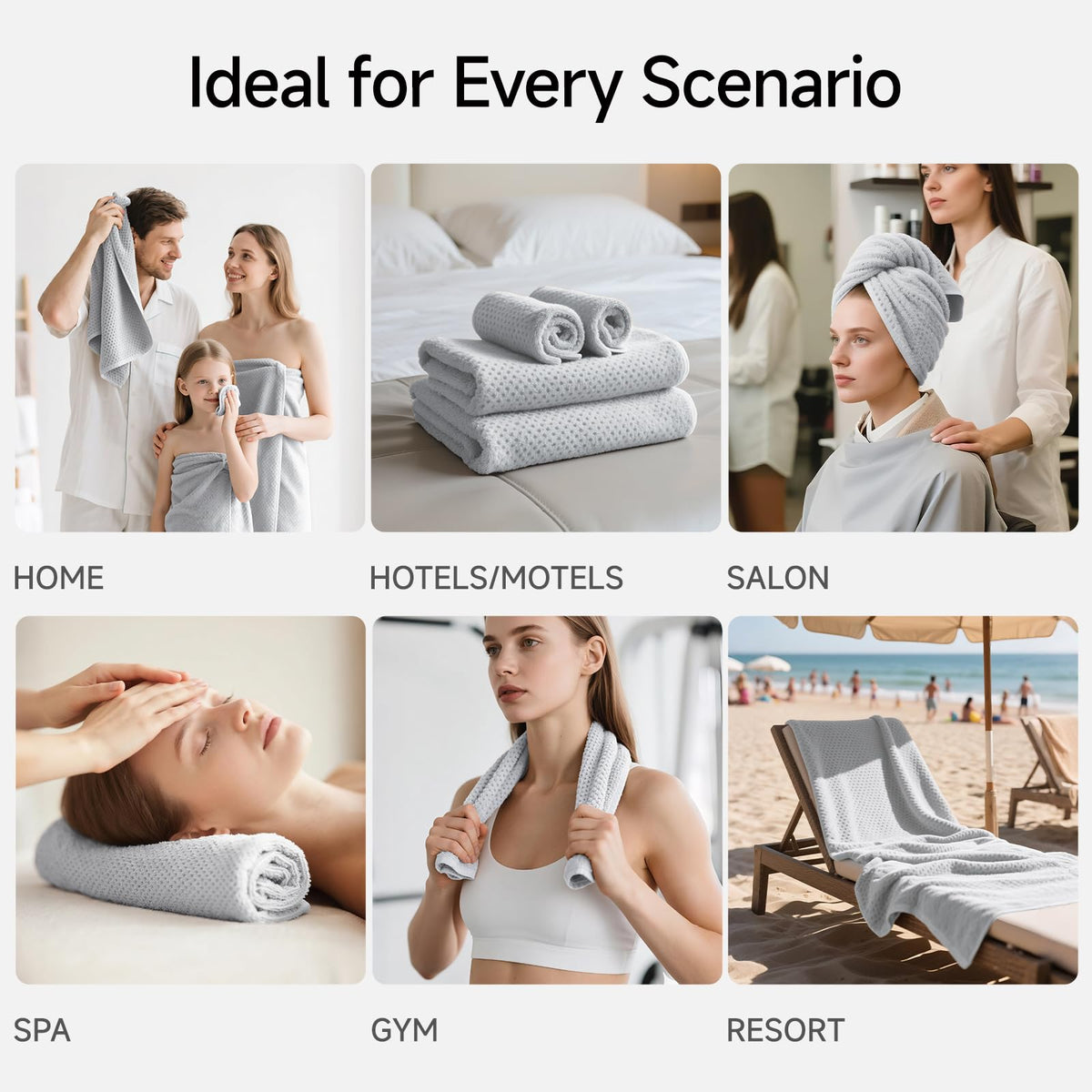 REDKISS towels versatile for bath, gym, poolside, and spa routines.