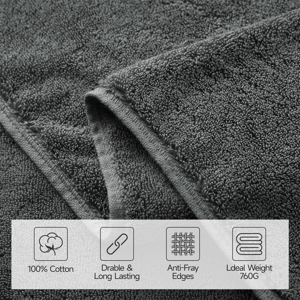 REDKISS no-shed weave towel fiber-lock close-up with lint-free drying feel
