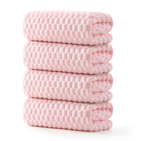 REDKISS pink microfiber towel, oversized 27x55 inches for quick-drying bath use.