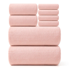 REDKISS Pink Towel Set bath towels 35x70 with plush microfiber for quick drying