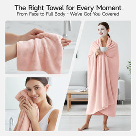REDKISS Pink Towel Set zero lint no pilling for lasting smoothness
