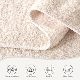 RedKiss Towels quick-dry feature closeup highlights fast water removal