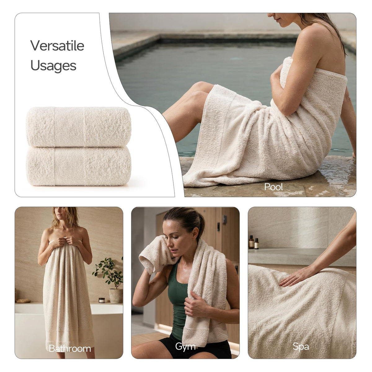 RedKiss Towels two-pack setup closeup demonstrates versatile use at home gym or spa