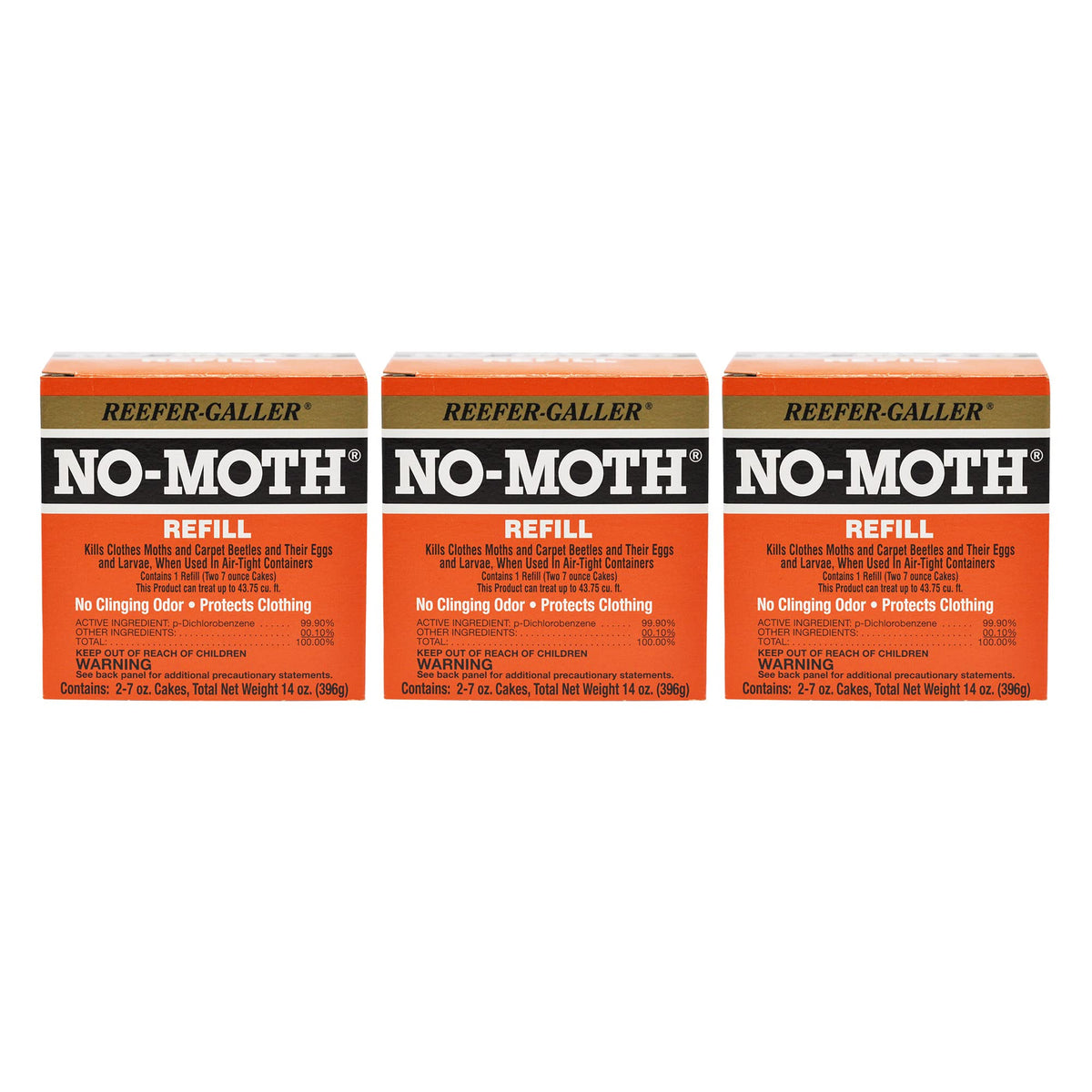 Reefer-Galler NO-Moth hanger refills on rod protecting fabrics from moths