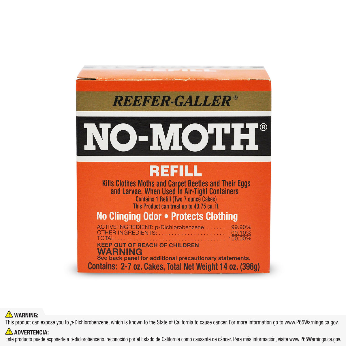 Reefer-Galler NO-Moth refills on shelf guarding woolens and cashmere