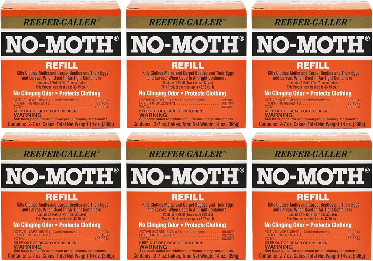 Reefer-Galler NO MOTH Closet Hanger Refills packaging for scent-free pest protection