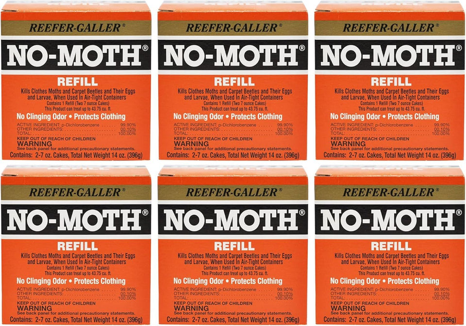 Reefer-Galler NO MOTH Closet Hanger Refills packaging for scent-free pest protection