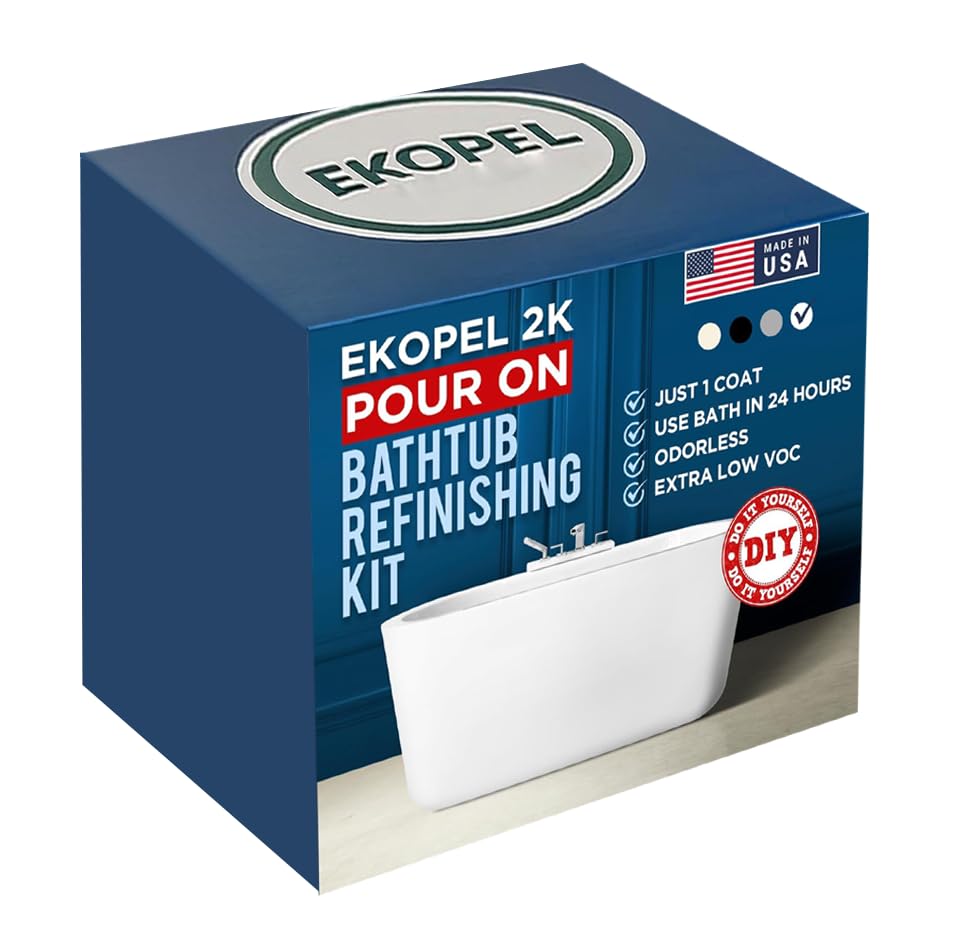 Refinished Bath Solutions Ekopel 2K pour-on kit packaging for DIY refinishing