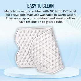 Large surface coverage keeps the mat flat on bigger or textured tubs.