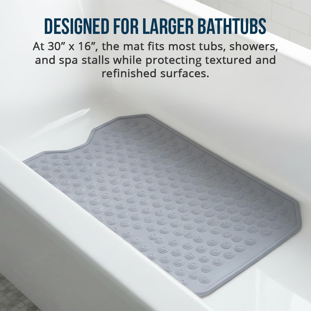 Safe traction for adults, children, and seniors with Refinished Bath Solutions mat.