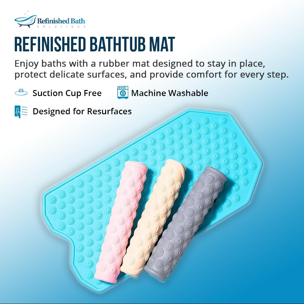 Refinished Bath Solutions mat with textured wave grip for secure footing.