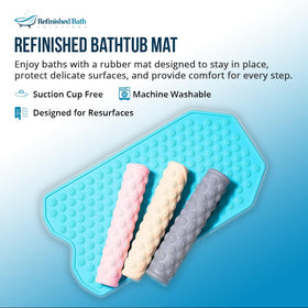 Refinished Bath Solutions mat with textured wave grip for secure footing.