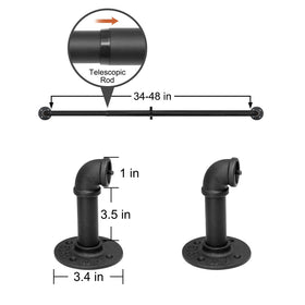 Refrze adjustable-length rod fits 34 to 48 inch windows