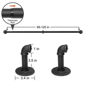 Refrze curtain rod in matte black adds industrial style to any room.