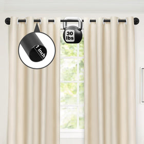 Heavy-duty Refrze rod supports curtains up to 30 pounds.