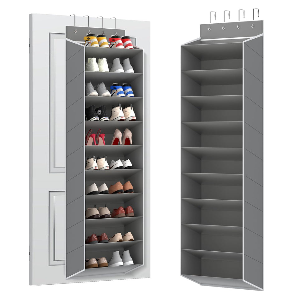 REGELETO 10-tier over-door shoe organizer with deep pockets for sneakers