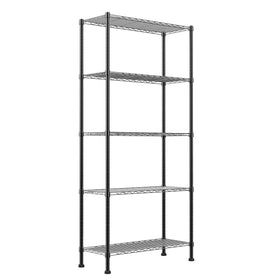 REGILLER 5-Wire Shelving unit front view highlights sturdy frame for heavy kitchen storage.