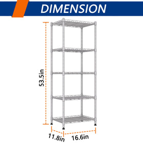 REGILLER 5-Wire shelving used as pantry storage demonstrates versatile organization.
