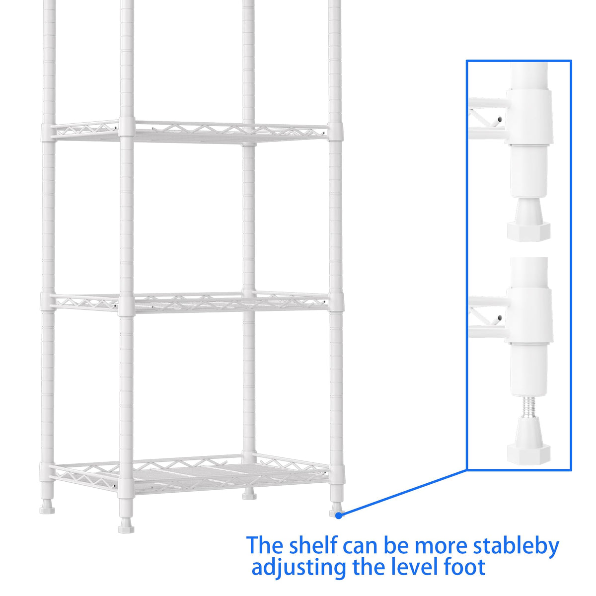REGILLER adjustable feet ensure stability on uneven floors.