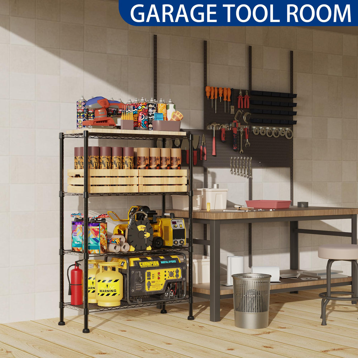 REGILLER heavy-duty steel tube-frame provides strong support for heavy items