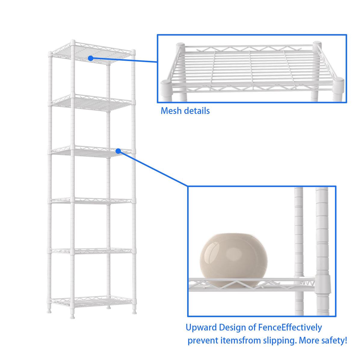 REGILLER 63-inch tall storage unit fits narrow spaces and corners.