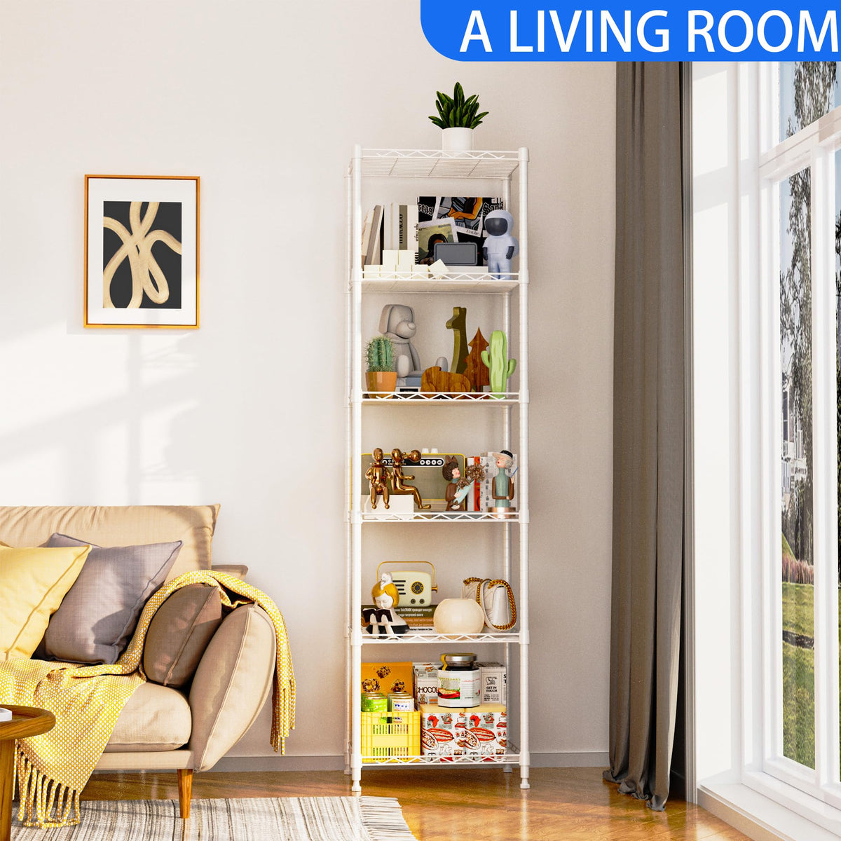 REGILLER wire shelving system open design for airflow and visibility.
