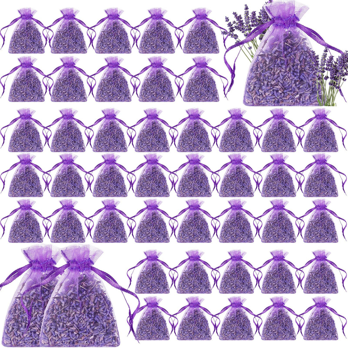 Reginary lavender sachets in a drawer delivering fresh, long-lasting aroma for clothing.