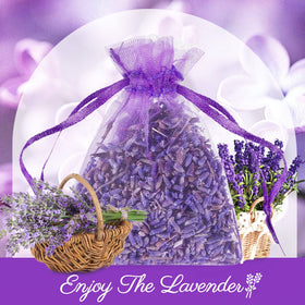 Reginary lavender sachets in storage bins keep linens pleasantly scented.