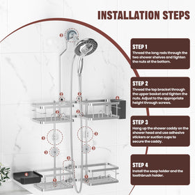 Reinhardt eight hooks hang loofahs and towels within reach