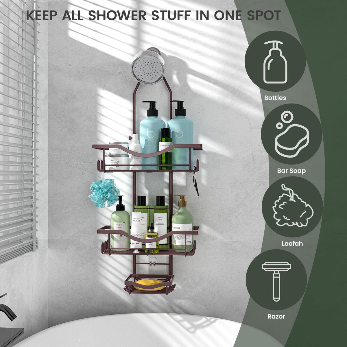 REINHARDT Anti-slip installation for secure shower head fit