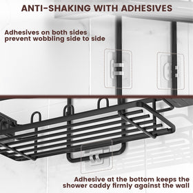 Anti-slip, wobble-proof REINHARDT caddy stays steady during showers.