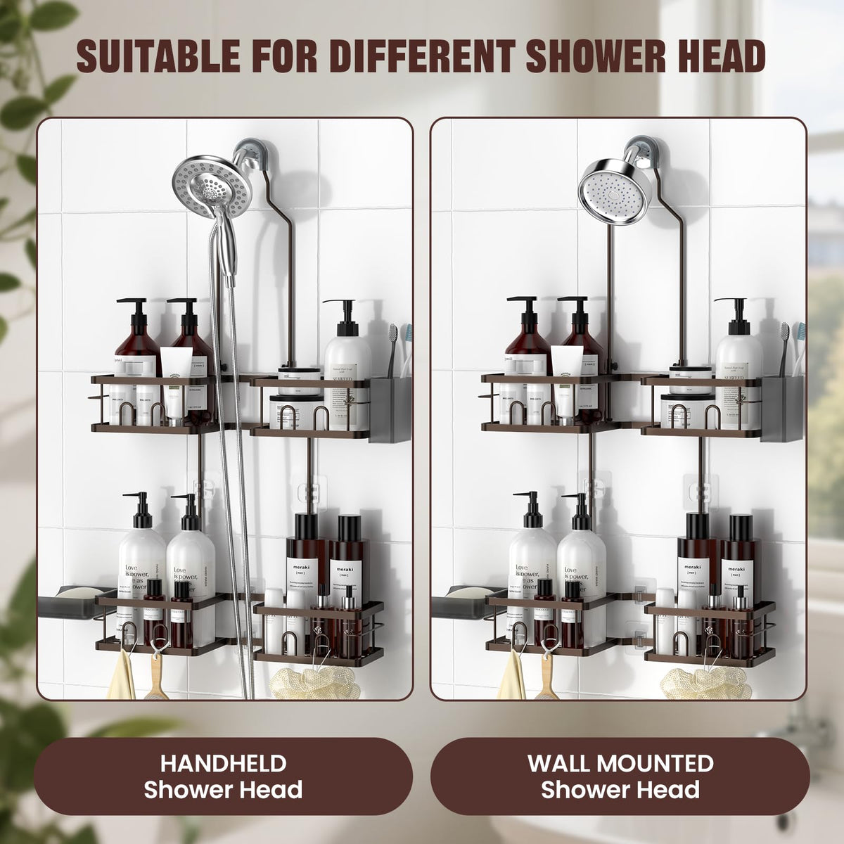 REINHARDT bronze anti-sway installation ensures stable placement during showers.