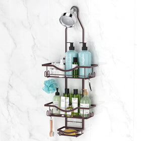 REINHARDT Shower Caddy Hanging Adjustable Bronze for easy reach of toiletries