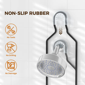 REINHARDT shower caddy height adjustability from 21.3 to 26.4 inches fits most showers