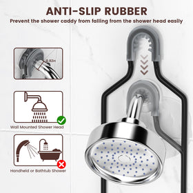 Multiple hooks provide extra space for loofahs, razors, and washcloths.