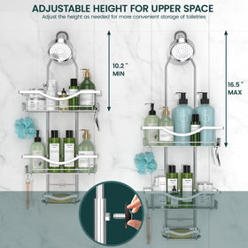REINHARDT over shower head design keeps essentials within arm's reach.