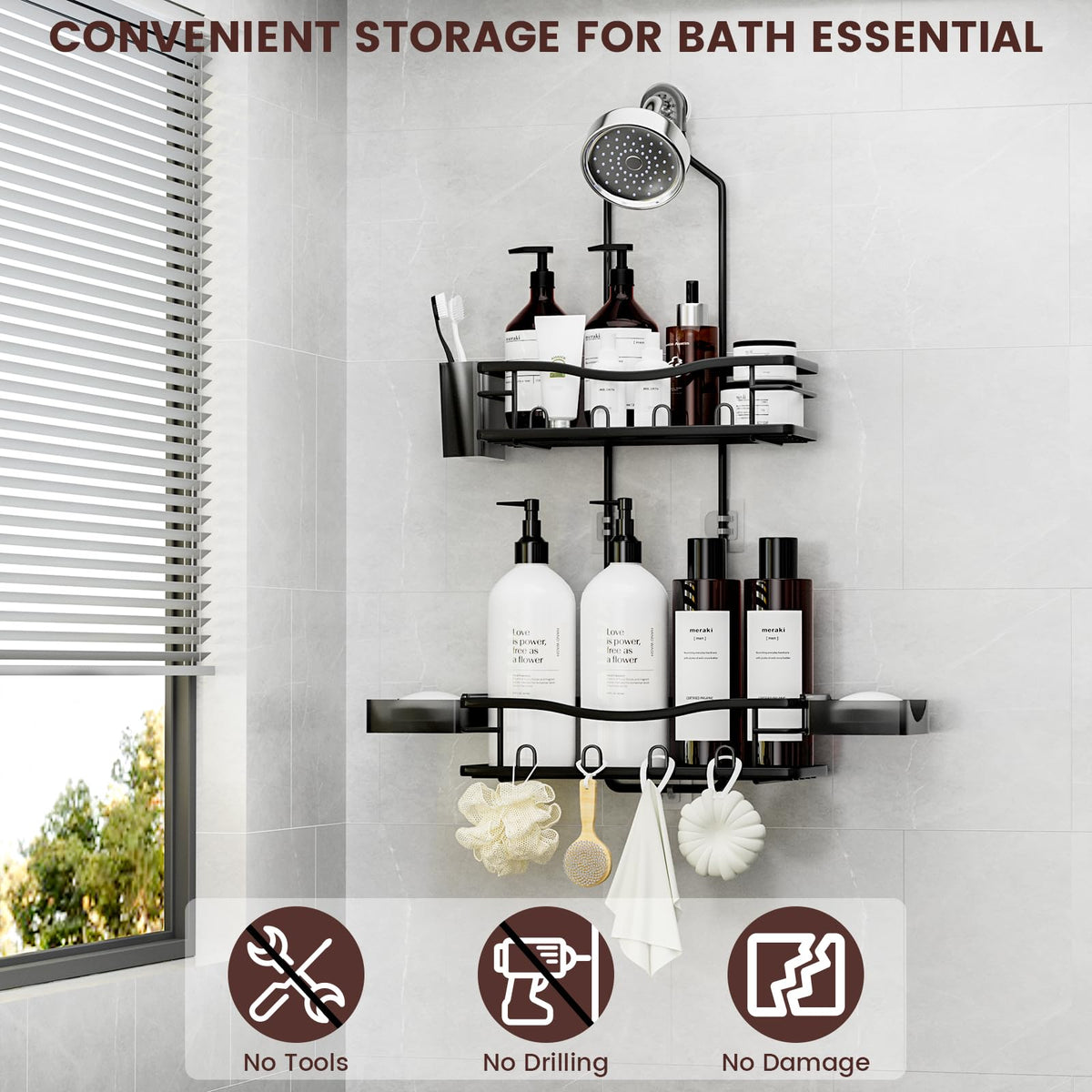 Rustproof 304 stainless steel REINHARDT caddy resists moisture for lasting storage.