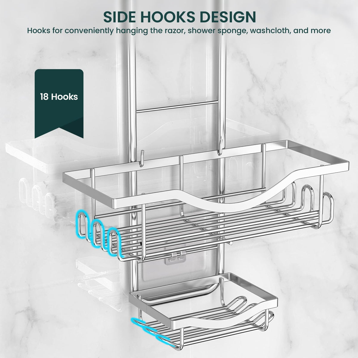 REINHARDT silver finish adds a modern touch to your bathroom.
