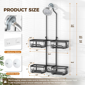 REINHARDT shower caddy soap and toothbrush holder keep essentials within arm's reach