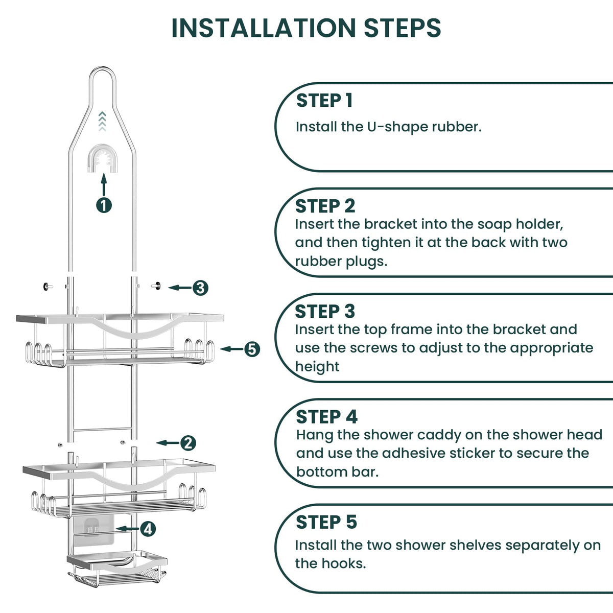 REINHARDT easy to clean surface helps maintain a tidy shower space.