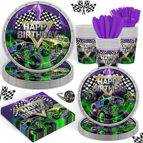 Rejoice Bunny monster truck dining plates showcase bold graphics for a high-energy party