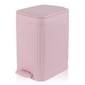 rejomiik pink small trash can with dual-action lid for convenient waste disposal at home
