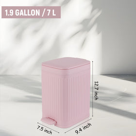 hidden bag ring on the rejomiik pink trash can keeps liners secure and tidy