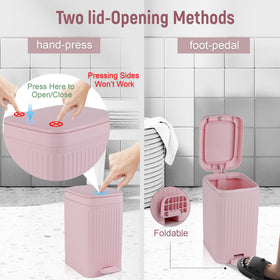 rejomiik pink can featuring soft-close lid to keep odors hidden and quiet