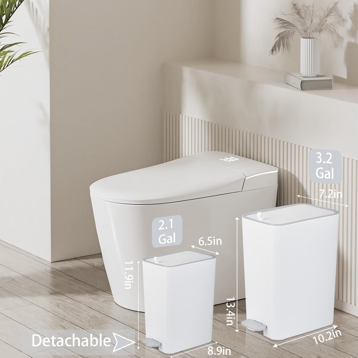 rejomiik slim trash can opens with pedal or handle for easy use