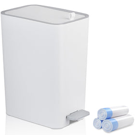 rejomiik small bathroom trash can with pedal lid for easy opening